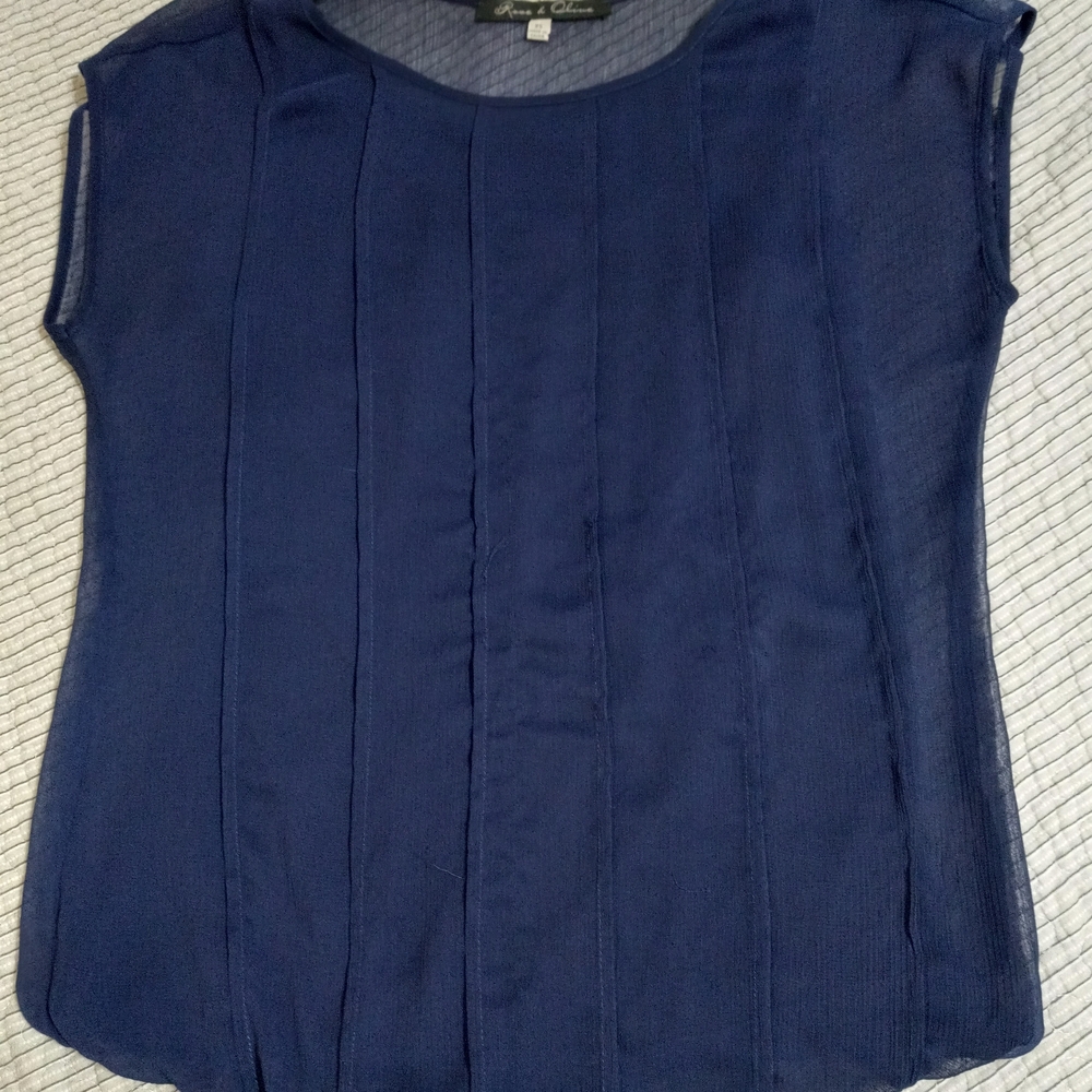 Rose & Olive Navy Blue Blouse